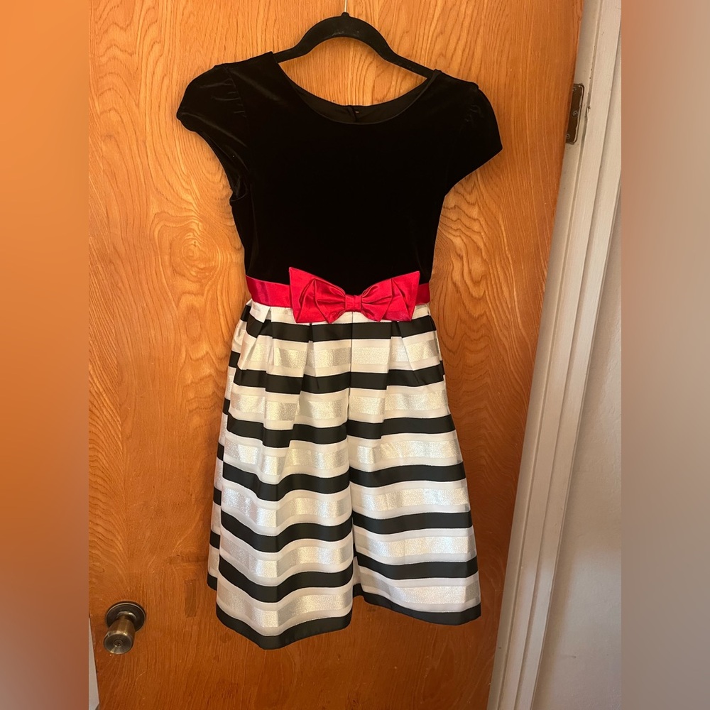 Jona Michelle velvet stripe formal dress 12
